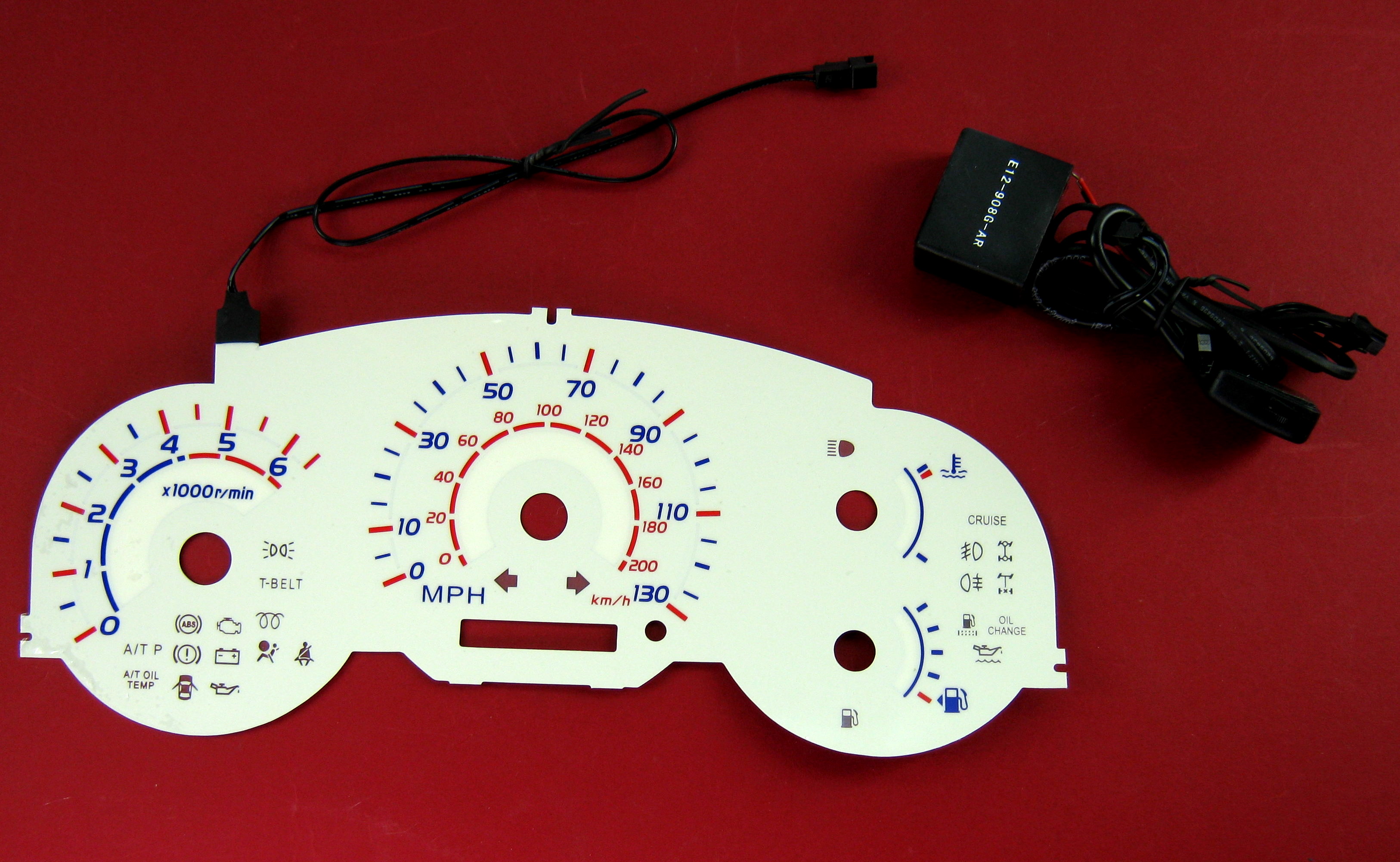 White / illuminating speedo dial dash fascia kit for Toyota Hilux Mk6